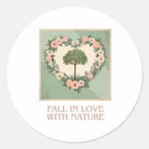 Sticker Rond L'amour du coeur de la nature