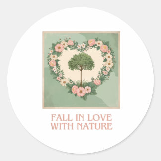 Sticker Rond L'amour du coeur de la nature