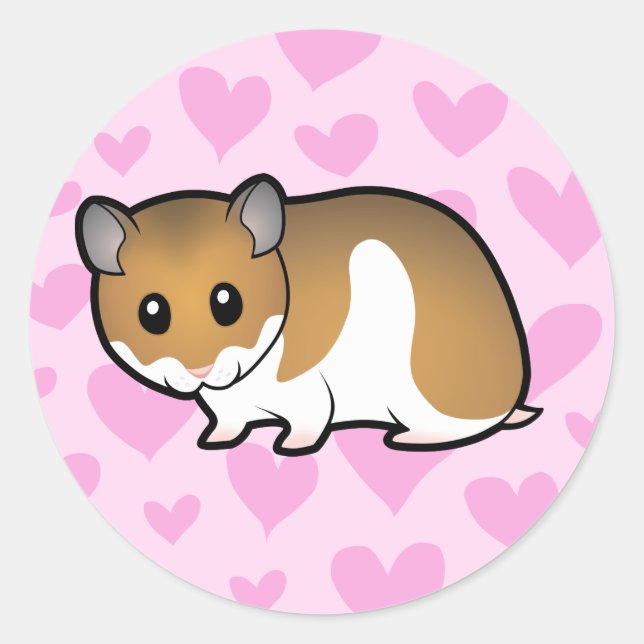 Sticker Rond L'amour du hamster syrien (Devant)