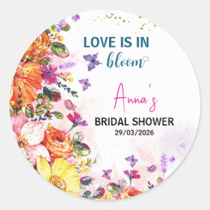 Sticker Rond L'amour du jardin est en fleurs, Baby shower de ma