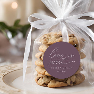 Sticker Rond L'amour du script moderne est Mariage sucré