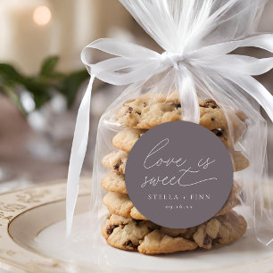 Sticker Rond L'amour du script moderne est Mariage sucré