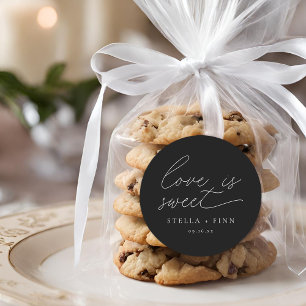 Sticker Rond L'amour du script moderne est Mariage sucré