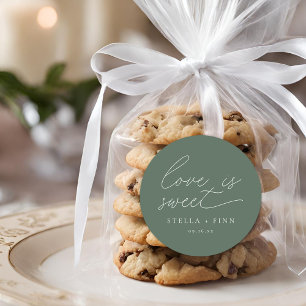 Sticker Rond L'amour du script moderne est Mariage sucré