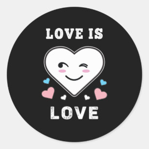 Sticker Rond L'Amour Du Visage Du Coeur Est L'Amour La Fierté T