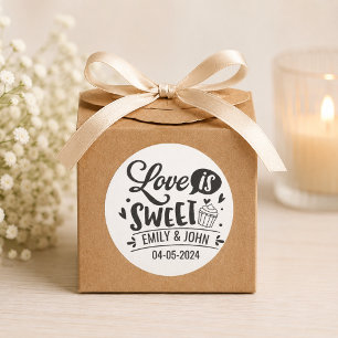 Sticker Rond L'Amour Élégant Est Douce calligraphie Cœur