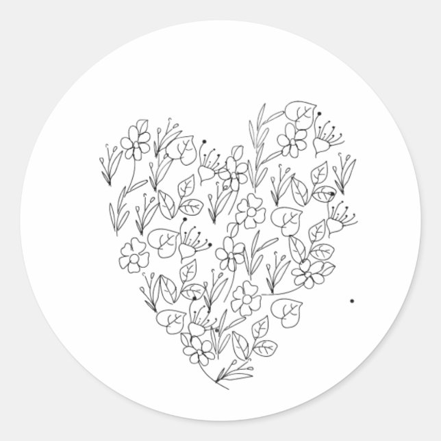 Sticker Rond L'amour en fleur : Phoques d'enveloppes décorative (Devant)