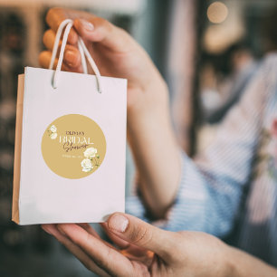 Sticker Rond L'amour en fleurs avec la douche de mariée à la ro