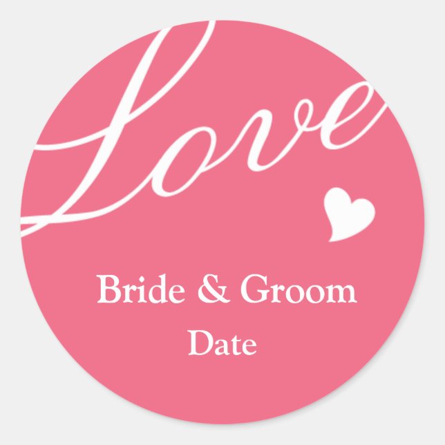Sticker Rond L'amour en rose (Devant)