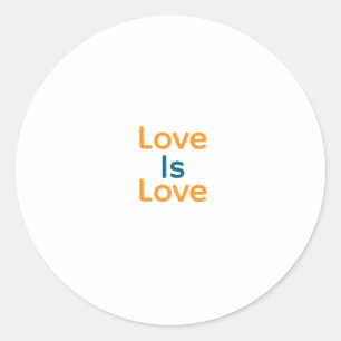 Sticker Rond L'amour est amour orange bleu coloré fierté LGBTQ 