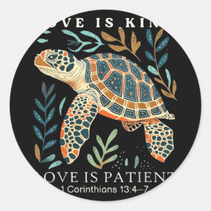 Sticker Rond L'amour est bon l'amour est patient 1 corinthiens