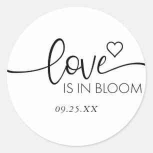 Sticker Rond L'amour est dans la Fête des mariées en fleur