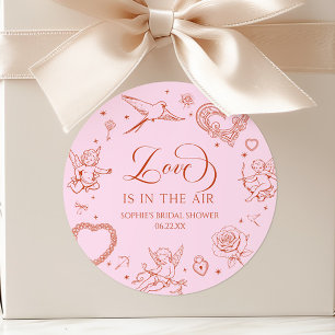 Sticker Rond L'amour est dans l'air Saint-Valentin Bridal Showe