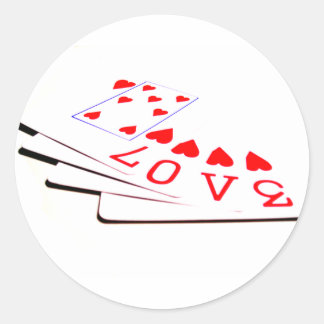 Sticker Rond L'amour est dans les cartes