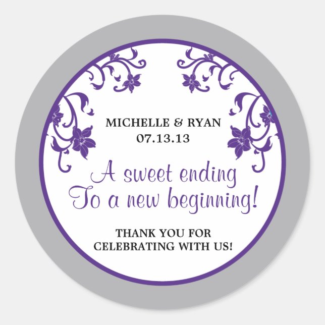 Sticker Rond L'amour est doux - Fleurs (Devant)