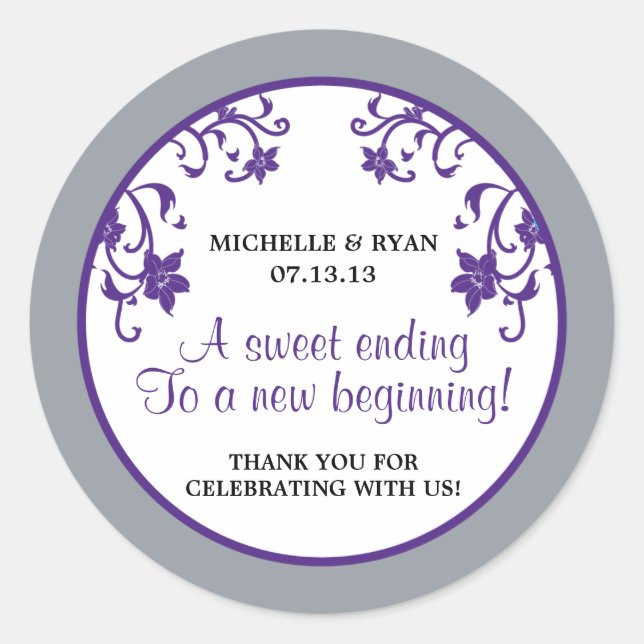 Sticker Rond L'amour est doux - Fleurs (Devant)