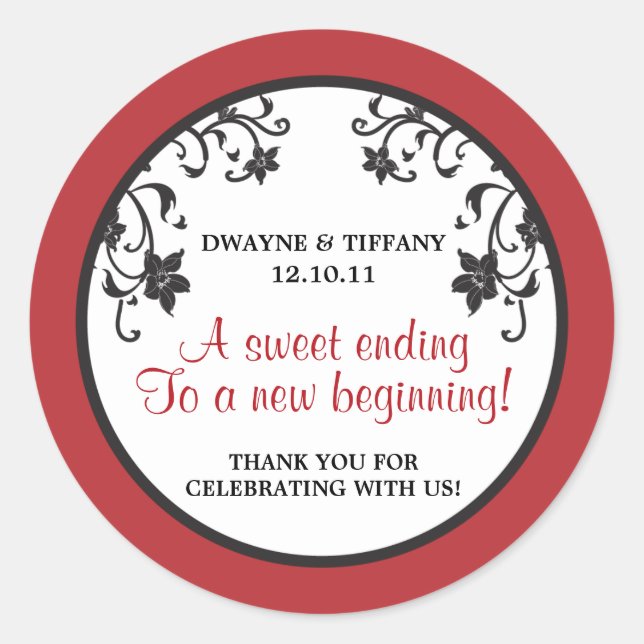 Sticker Rond L'amour est doux - Fleurs (Devant)