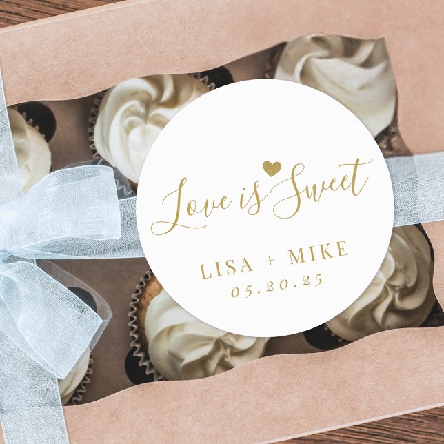 Sticker Rond L'amour est doux Mariage personnalisé Faveur (Créateur téléchargé)