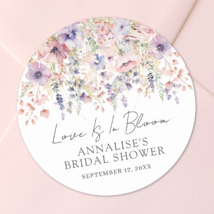 Sticker Rond L'amour est en fleurs Fête de mariage champêtre