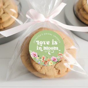 Sticker Rond L'amour est en fleurs Fête de mariage champêtre bo