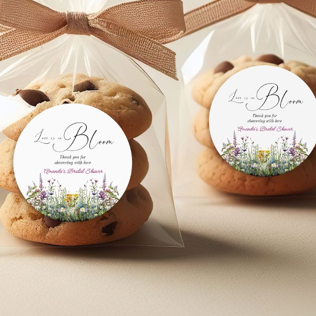 Sticker Rond L'amour est en fleurs Réception de mariage floral  (Créateur téléchargé)