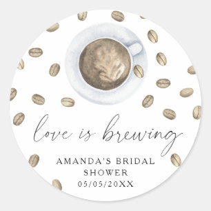 Sticker Rond L'amour est en train de brasser Café nuptiale douc