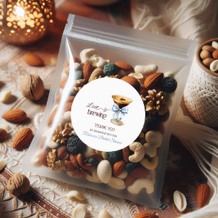 Sticker Rond L'amour est en train de se préparer Blue Bow Coffe