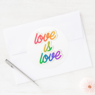 Sticker Rond L'amour est l'amour LGBT
