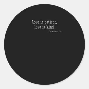 Sticker Rond L'amour est patient, l'amour est gentil, conceptio