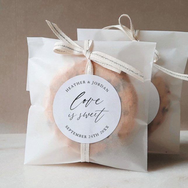 Sticker Rond L'amour est sucré Mariage sucré Favoriser (Créateur téléchargé)