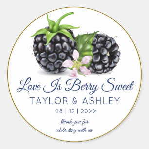 Sticker Rond L'Amour Est Un Fruit De Blackberry Sucré   MARIAGE