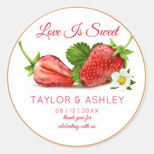 Sticker Rond L'amour est un fruit de fraise sucré   Mariage