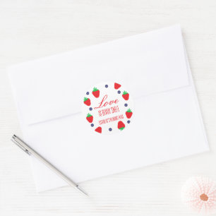 Sticker Rond L'amour est un fruit doux de la fête de mariage