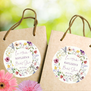 Sticker Rond L'amour est une douche de mariage bohème à fleurs 