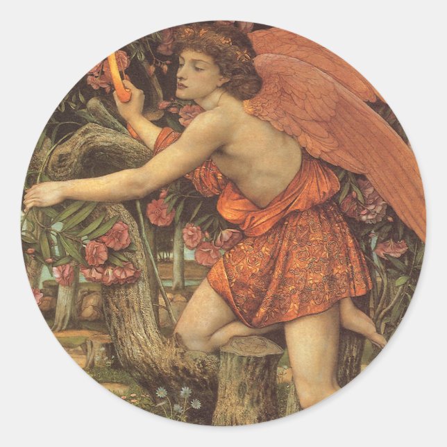 Sticker Rond L'Amour et la Jeune Fille par John Stanhope (Devant)