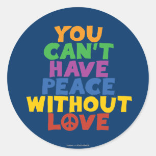 Sticker Rond L'amour et la paix