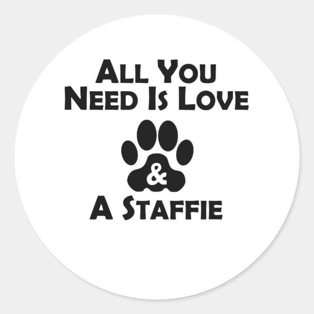 Sticker Rond L'Amour Et La Staffie (Devant)