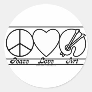 Sticker Rond L'amour et l'art de la paix