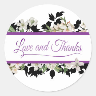 Sticker Rond L'amour et les remerciements floraux