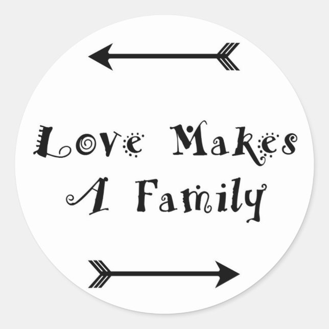 Sticker Rond L'amour fait une famille - Le soutien à l'adoption (Devant)