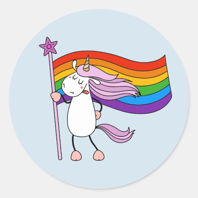 Sticker Rond L'amour n'a aucune limite Unicorne (Devant)