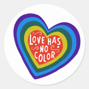 Sticker Rond L'Amour N'A Pas De Couleur Anti-Racisme/Discrimina