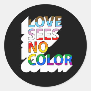 Sticker Rond L'amour ne voit aucune couleur