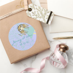 Sticker Rond L'amour nous donne un Mariage de conte de fées