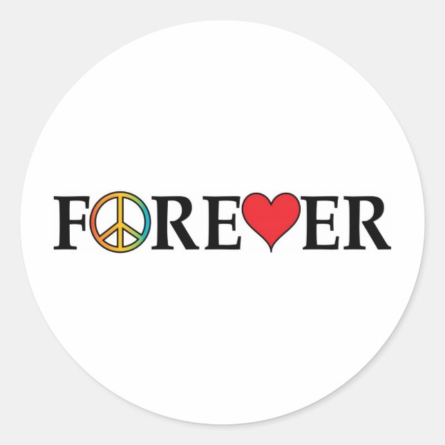 Sticker Rond L'amour pour la paix (Devant)