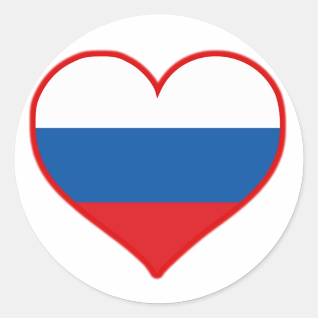Sticker Rond L'amour pour la Russie (Devant)