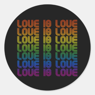 Sticker Rond L'amour rétro est de l'amour