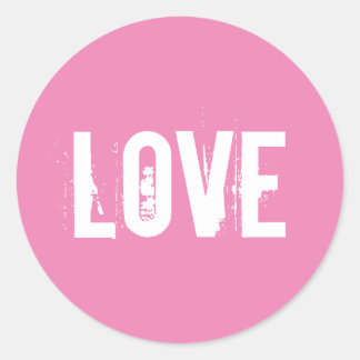 Sticker Rond L'amour rose