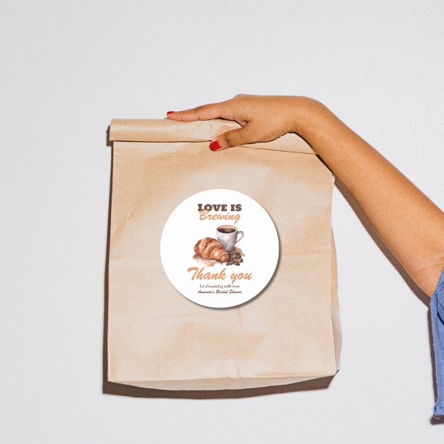 Sticker Rond L'amour se prépare Café Mariage Français (Créateur téléchargé)