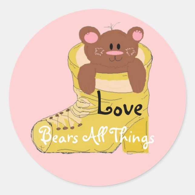 Sticker Rond L'amour supporte toutes choses (Devant)